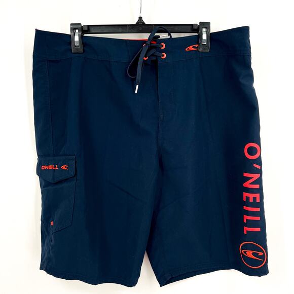 O'NEILL Mens Santa Cruz Solid 2.0 Boardshorts Size 36 LARGE Midnight Blue NWOT - Picture 4 of 10